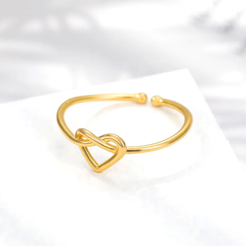 Golden Couple Heart Ring