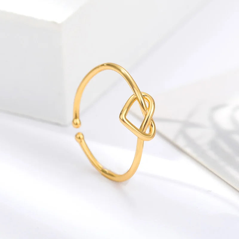 Golden Couple Heart Ring