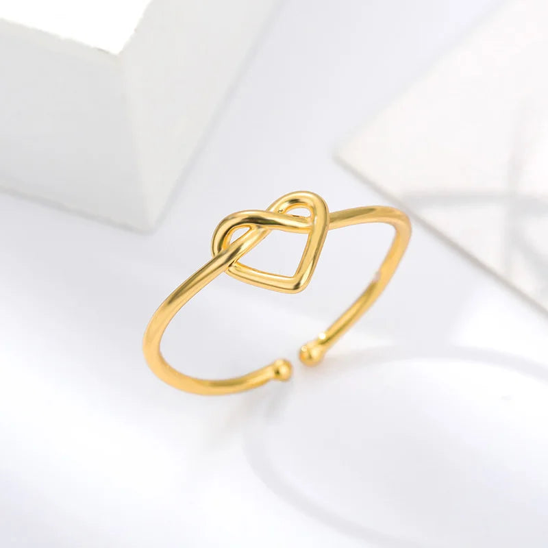 Golden Couple Heart Ring