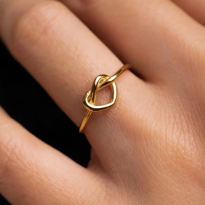 Golden Couple Heart Ring