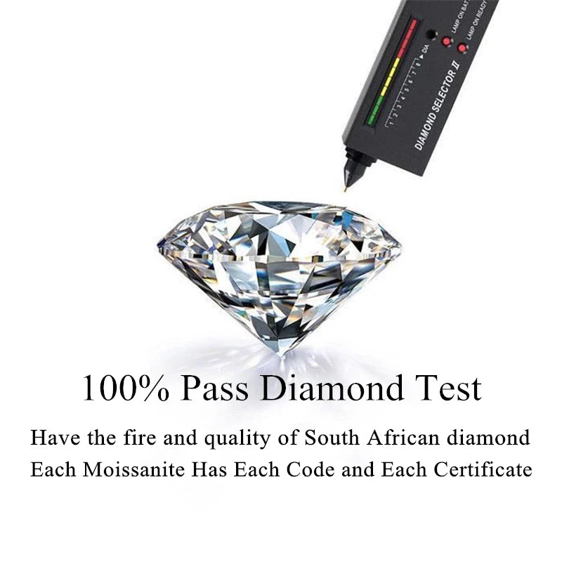 YUZBT 9K 10K White Gold Brilliant Cut 0.3 Carats Diamond Tester Past D Color Moissanite Engagement Ring Korean Style Jewelry