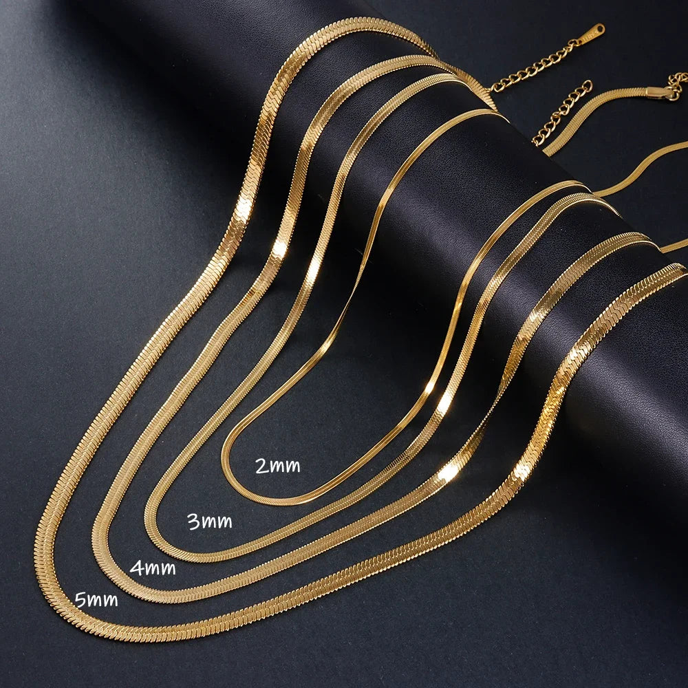 Timeless 925 Sterling Silver Gold Snake Chain Necklace