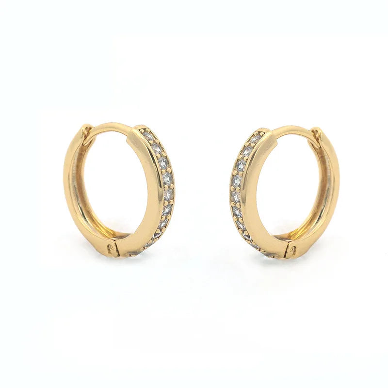 Luxury 24K 9999 Pure Gold New European and American Style Simple Ear Buckle Light Luxury All-match High-end Ear Ring Women