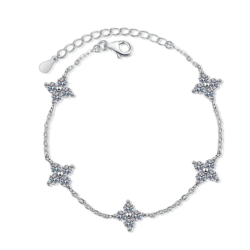 Smyoue 3mm 2cttw GRA Certified Moissanite Bracelets for Women Sparkling Luxury Chain Sterling Silver 925 Jewelry Birthday Gift