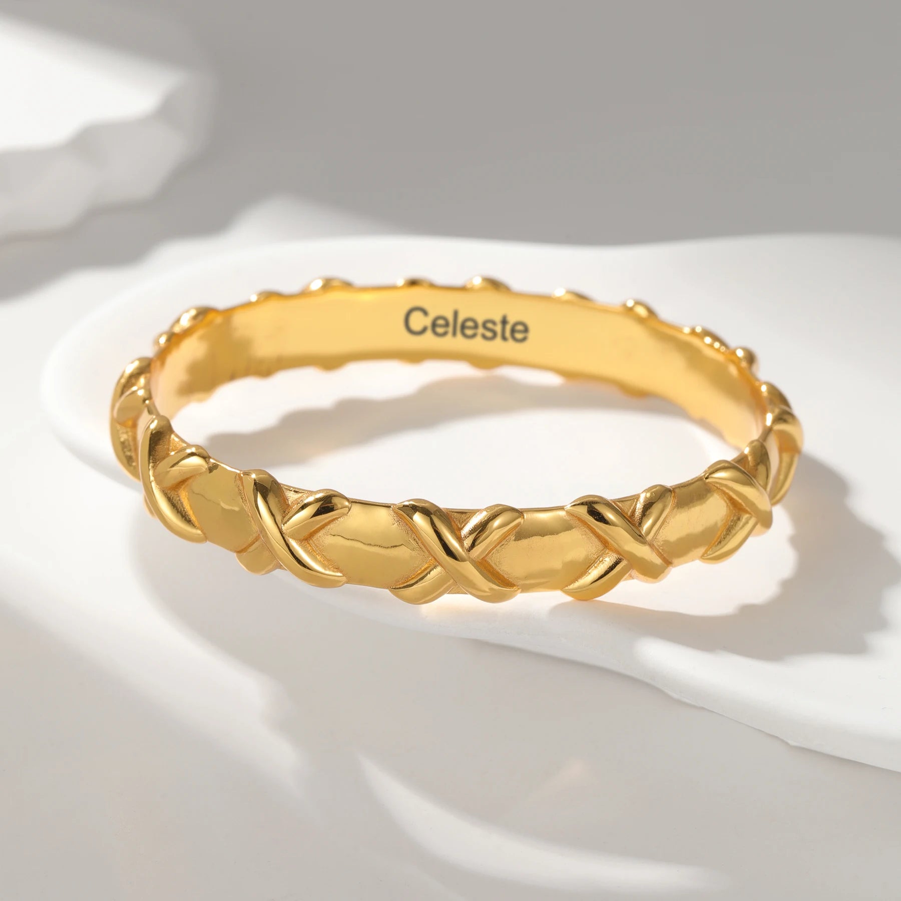Leave Your Mark ‘X’ Bracelet Confidence Bracelet 3D Luxury Jewelry Gift for Women Muslim Jewelry-Carve Your Name Inside