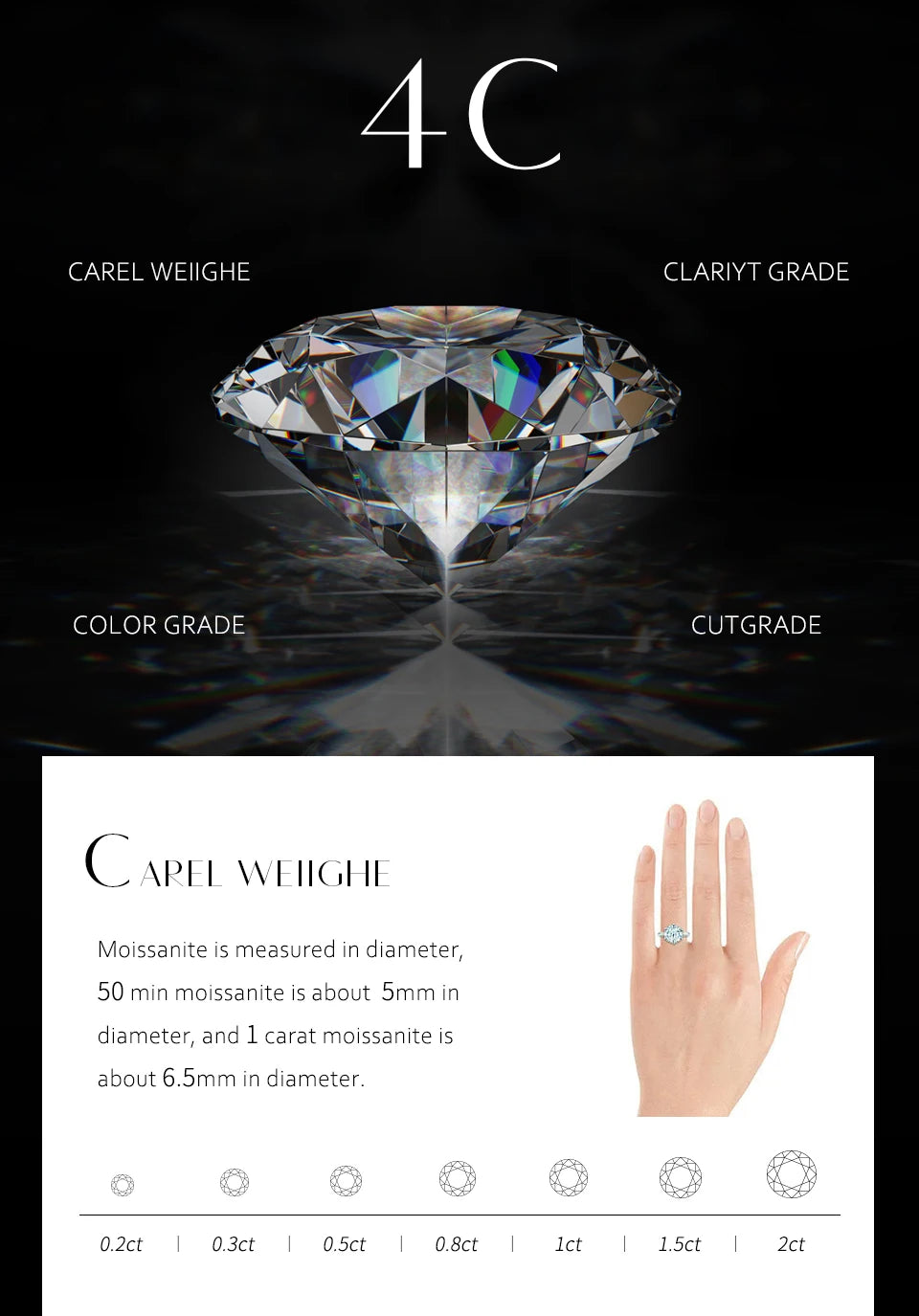 ATTAGEMS Luxury Round Cut 2.5mm Moissanite Ring for Women Man 925 Sliver Sparkling Fine Jewelr Engagement Wedding Party Gift New