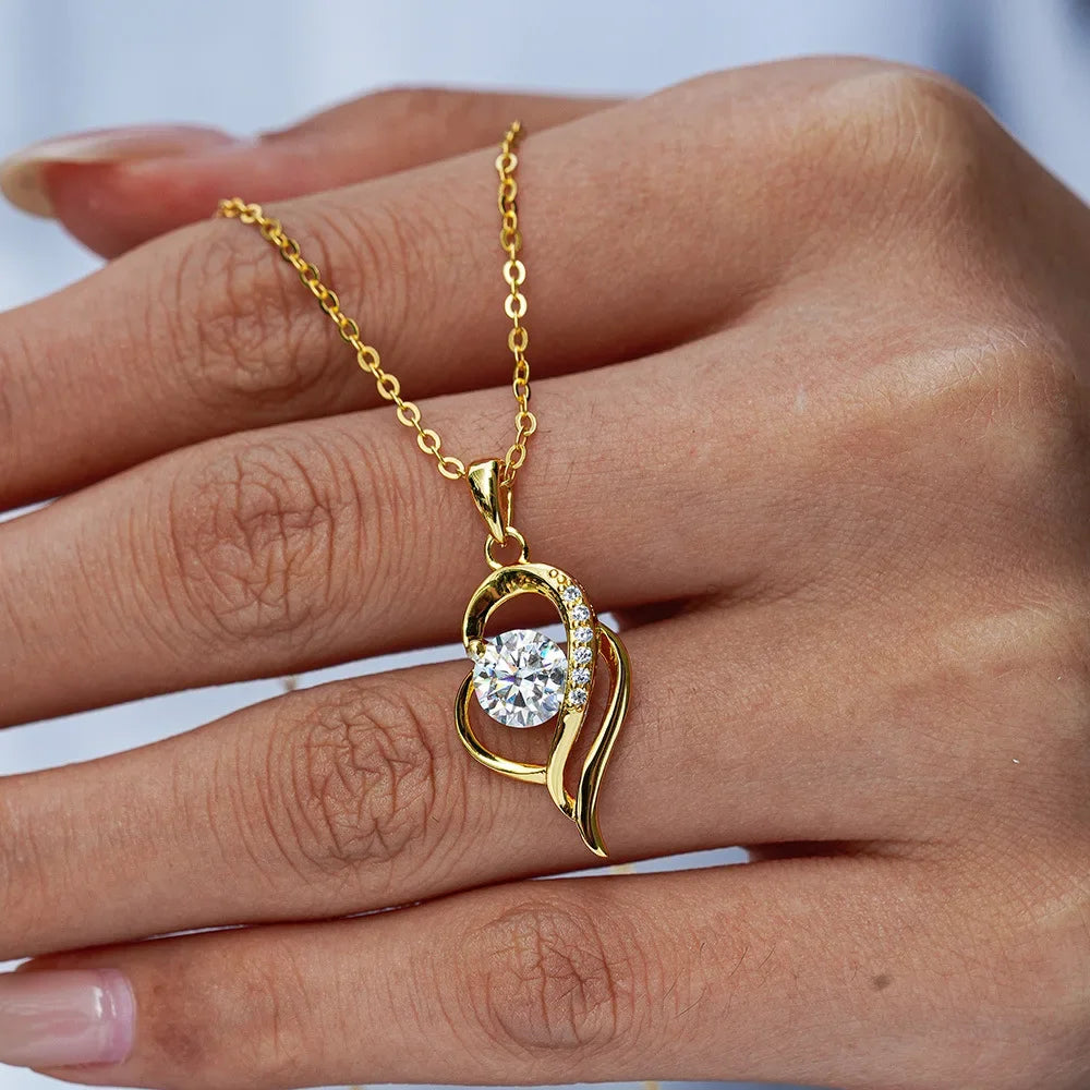 Luxury 100% Real 18k Gold Women's irregular clavicle chain pendant moissanite necklace