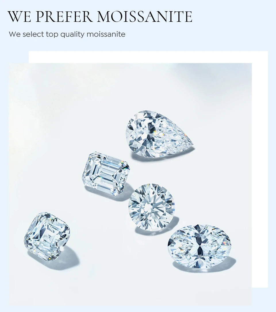 KNB Luxury 1.4ct D Color Moissanite Diamond Ring for Women Real 925 Sterling Sliver Wedding Engagement Eternity Band Jewelry New