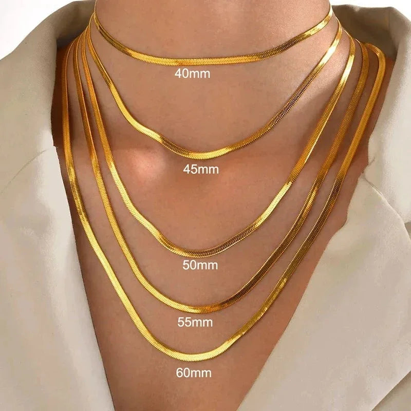 Timeless 925 Sterling Silver Gold Snake Chain Necklace