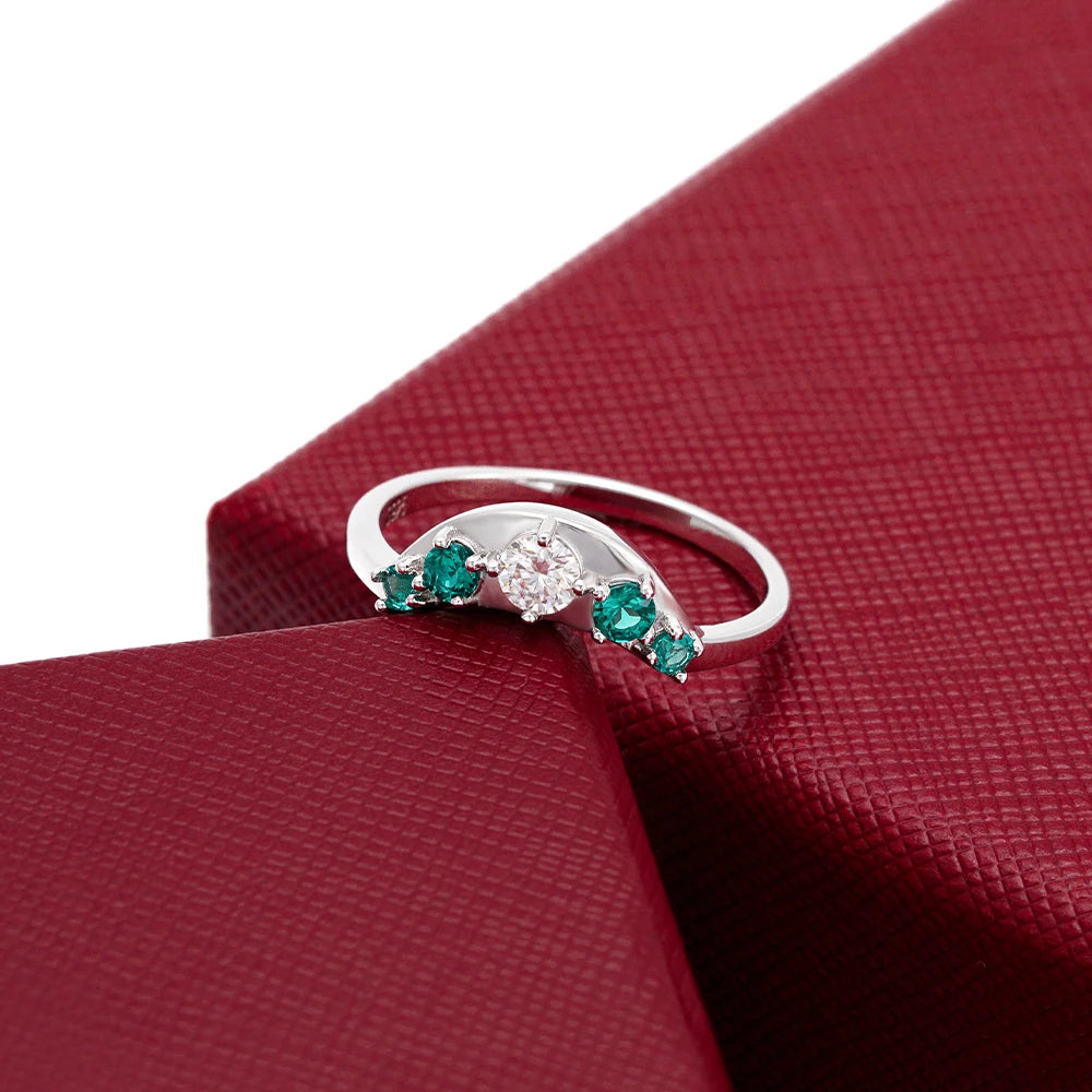 Round Brilliant Cut Colored Gemstone Ring For Momen Wedding RingCouple Rings Suitable For Banquet Party Festival Proposal