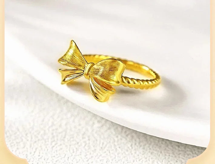 24k pure gold butterfly rings 999 real gold finger rings gold wedding rings