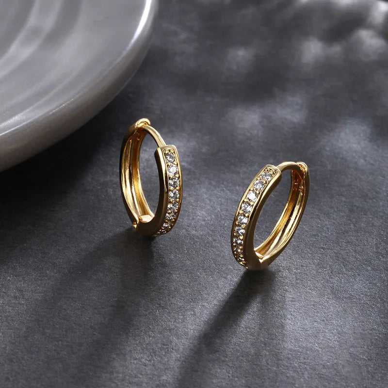 Luxury 24K 9999 Pure Gold New European and American Style Simple Ear Buckle Light Luxury All-match High-end Ear Ring Women