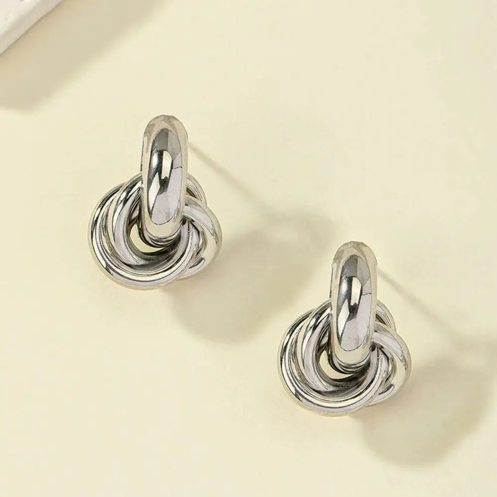 Gold Color Knot Hoop Earring
