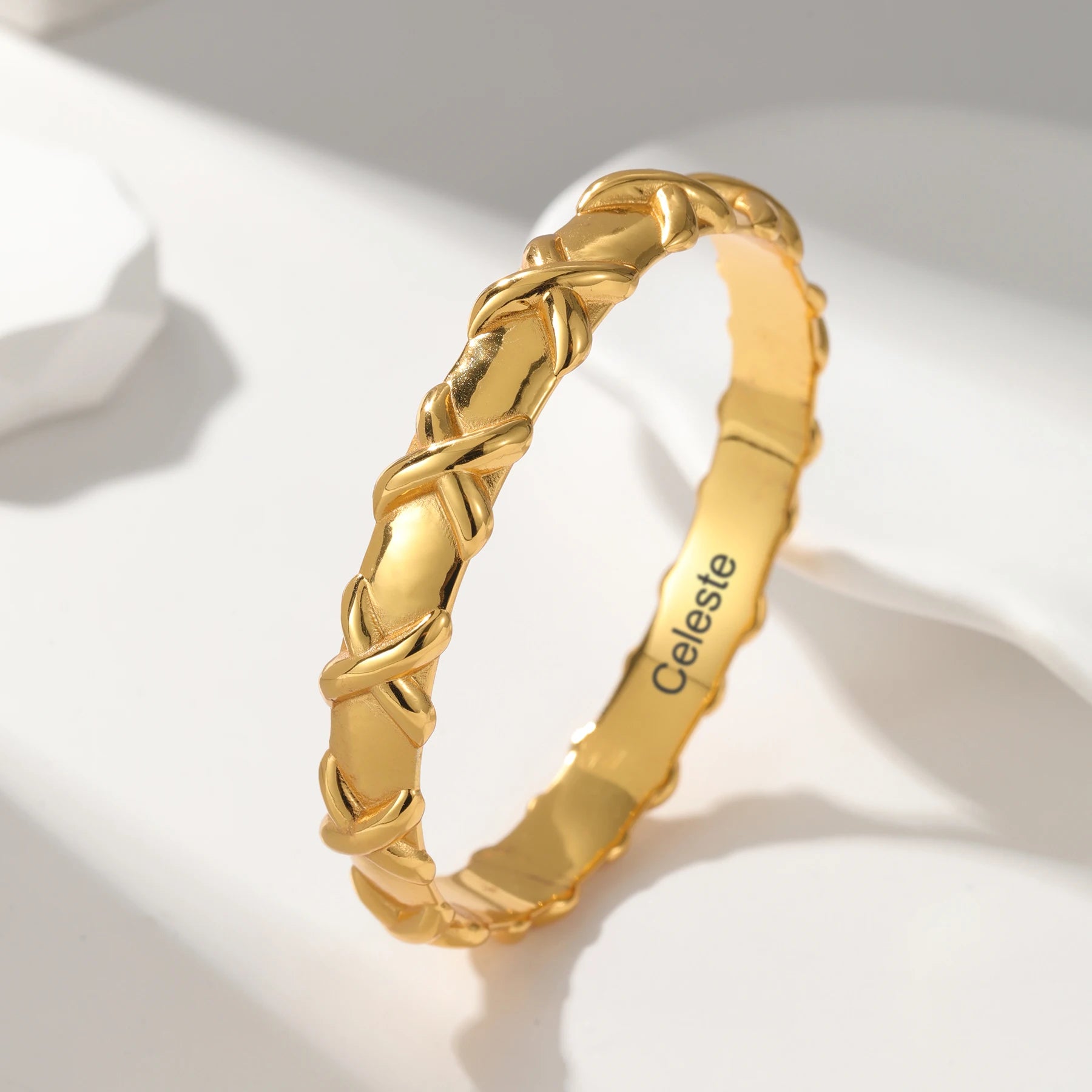Leave Your Mark ‘X’ Bracelet Confidence Bracelet 3D Luxury Jewelry Gift for Women Muslim Jewelry-Carve Your Name Inside