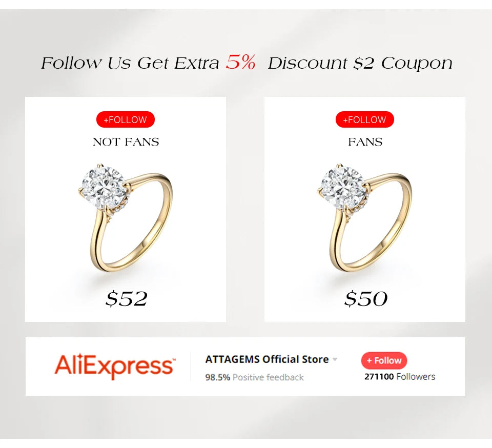 ATTAGEMS Cushion Cut 1.5ct 2.5ct Moissanite Ring DVVS1 925 Silver 18K Gold Plated For Women Engagement Wedding Band Fine Jewelry