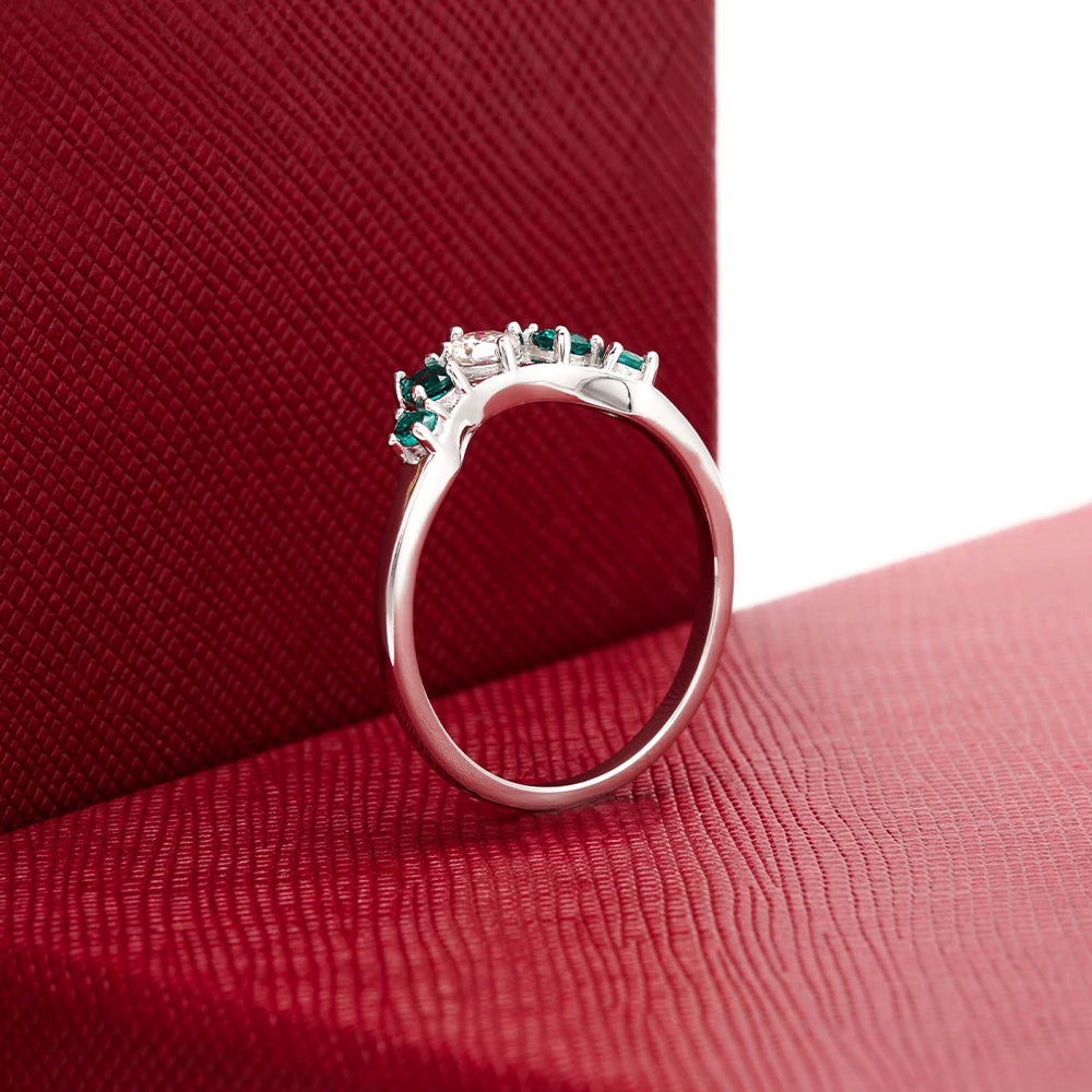 Round Brilliant Cut Colored Gemstone Ring For Momen Wedding RingCouple Rings Suitable For Banquet Party Festival Proposal