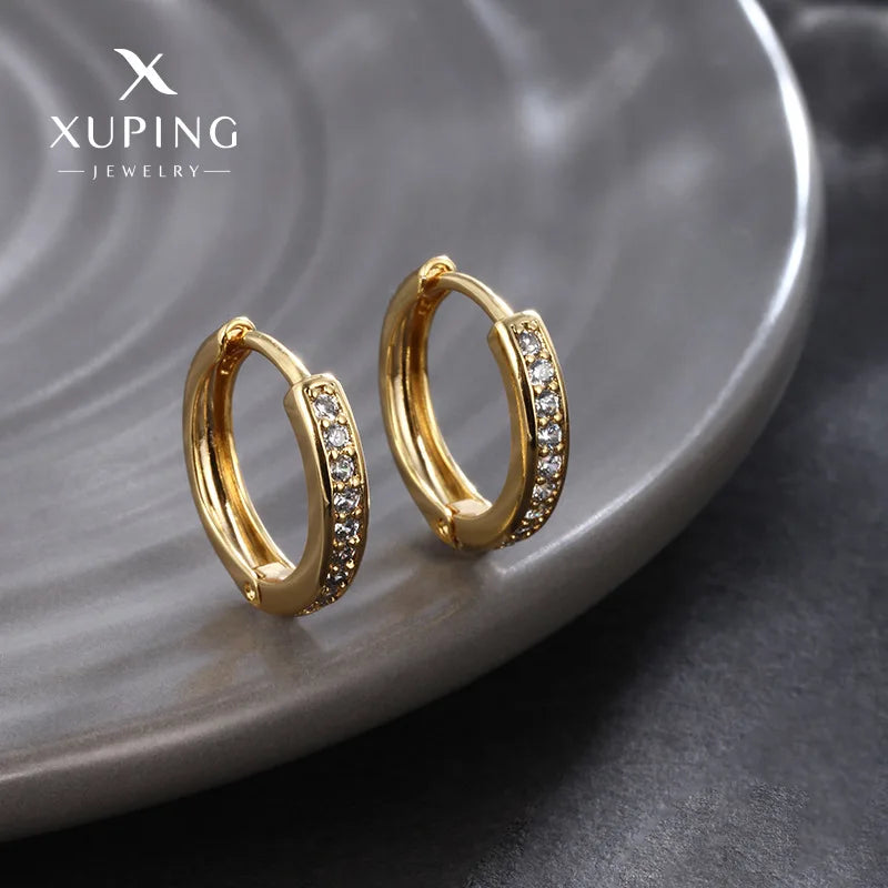 Luxury 24K 9999 Pure Gold New European and American Style Simple Ear Buckle Light Luxury All-match High-end Ear Ring Women