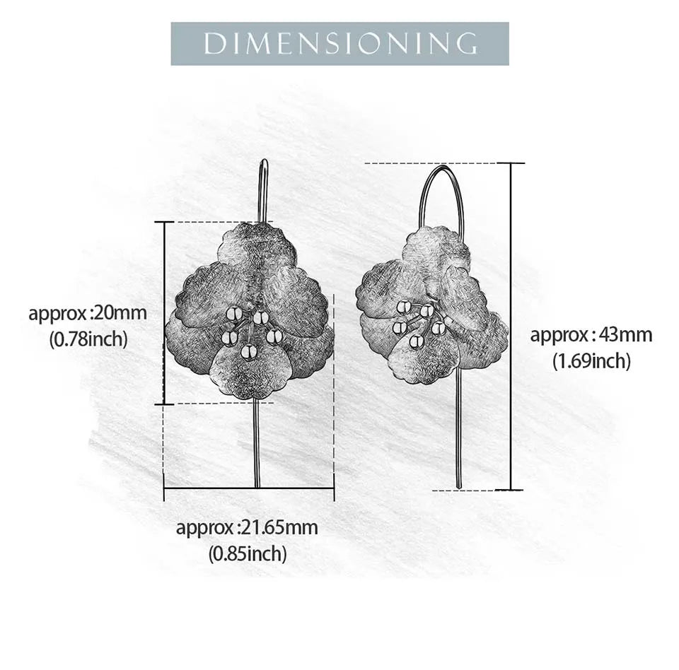 Lotus Fun Original Real 925 Sterling Silver Unusual Big Elegant Flower Dangle Earrings for Women  Statement Luxury Fine Jewelry