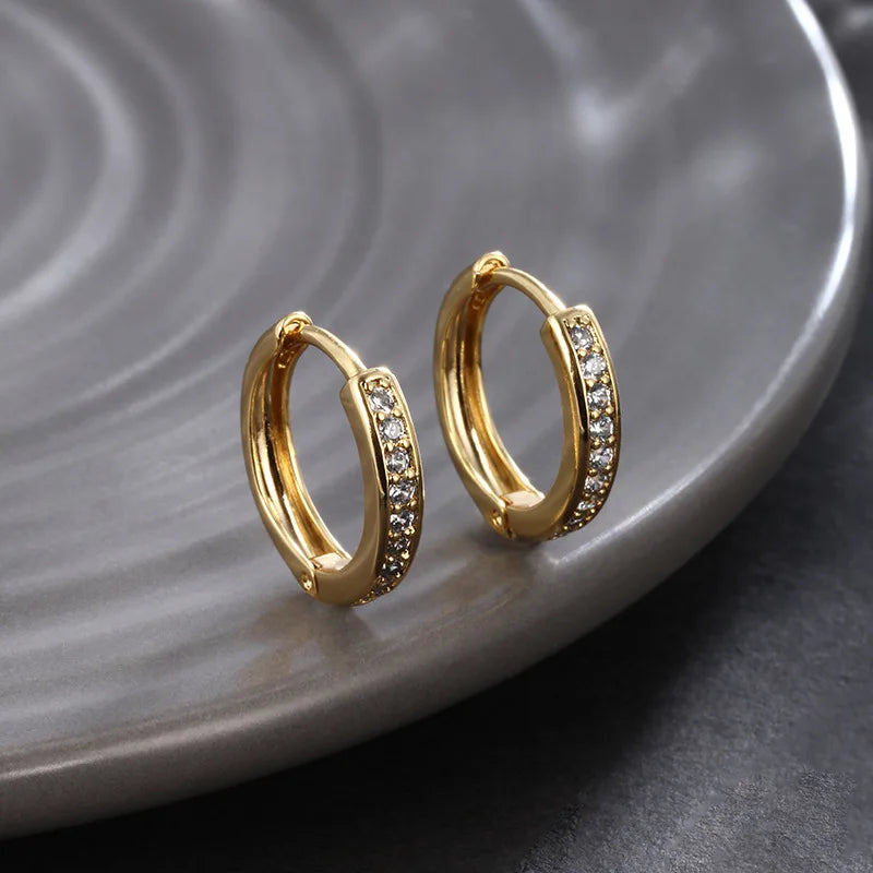 Luxury 24K 9999 Pure Gold New European and American Style Simple Ear Buckle Light Luxury All-match High-end Ear Ring Women