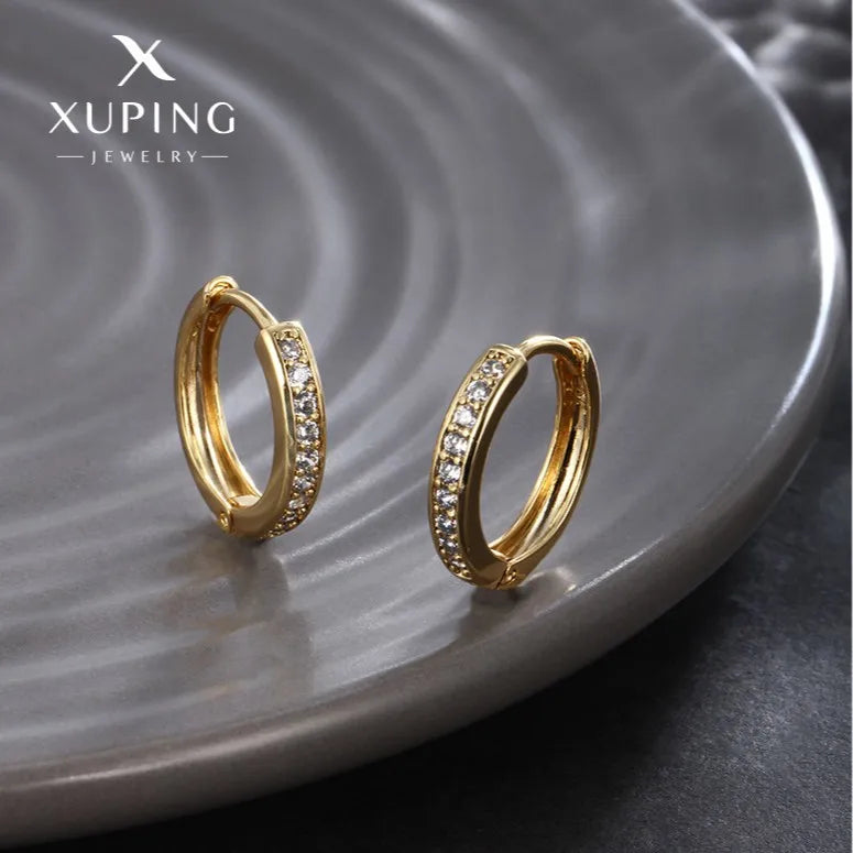 Luxury 24K 9999 Pure Gold New European and American Style Simple Ear Buckle Light Luxury All-match High-end Ear Ring Women