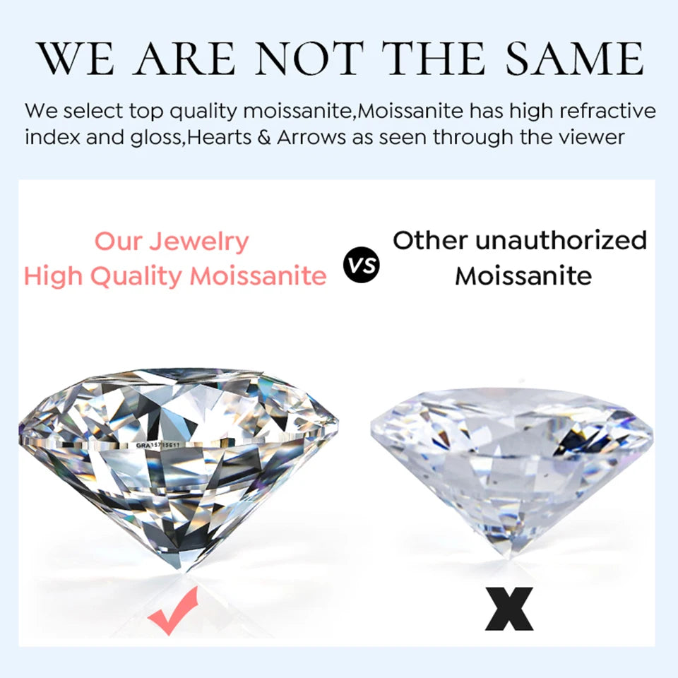 KNB Luxury 1.4ct D Color Moissanite Diamond Ring for Women Real 925 Sterling Sliver Wedding Engagement Eternity Band Jewelry New