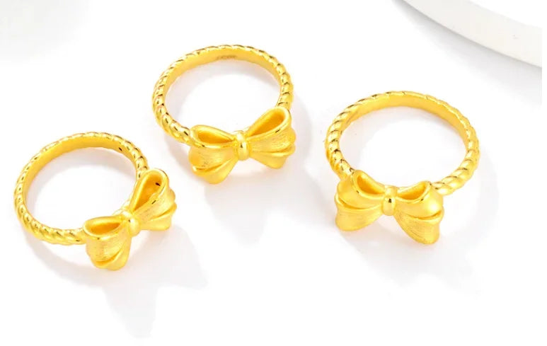 24k pure gold butterfly rings 999 real gold finger rings gold wedding rings