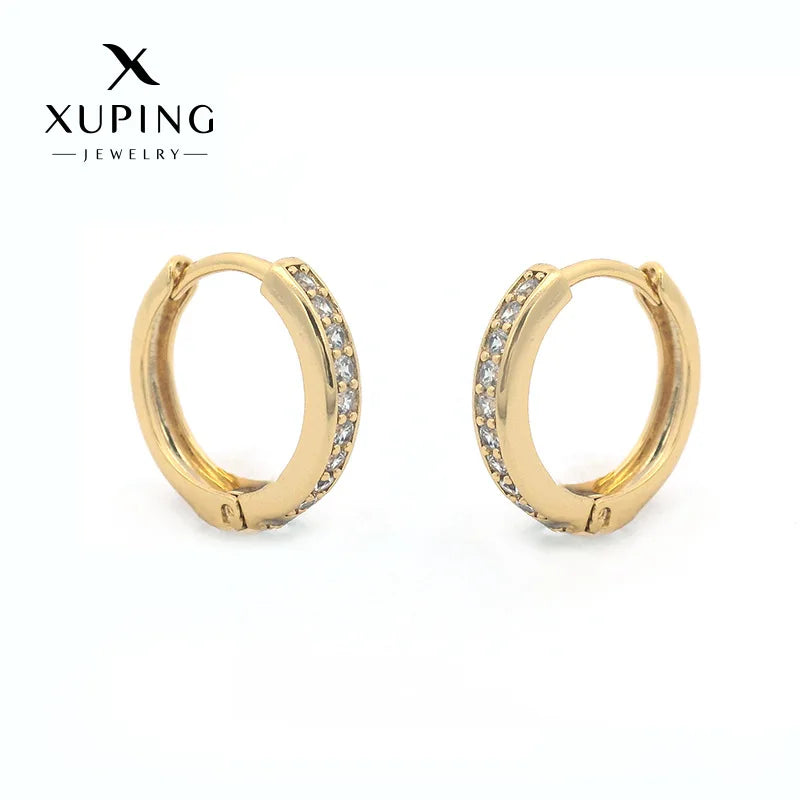Luxury 24K 9999 Pure Gold New European and American Style Simple Ear Buckle Light Luxury All-match High-end Ear Ring Women