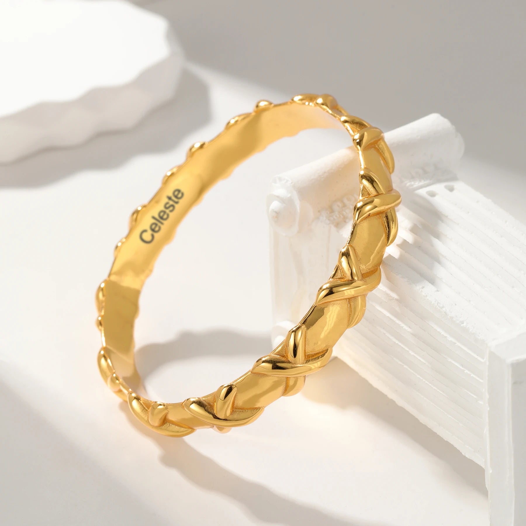 Leave Your Mark ‘X’ Bracelet Confidence Bracelet 3D Luxury Jewelry Gift for Women Muslim Jewelry-Carve Your Name Inside