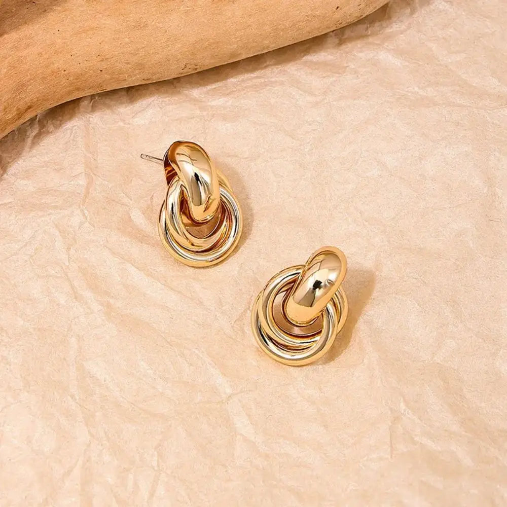 Gold Color Knot Hoop Earring
