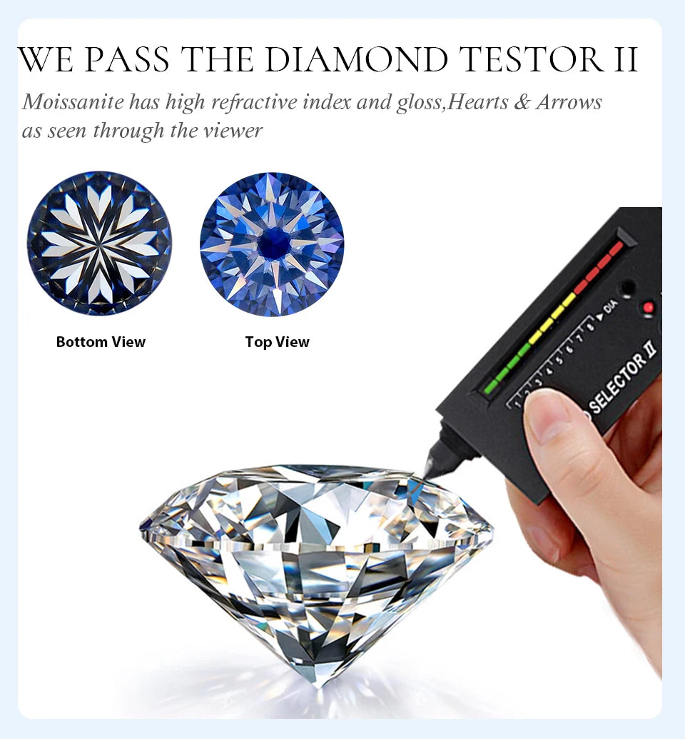 KNB Luxury 1.4ct D Color Moissanite Diamond Ring for Women Real 925 Sterling Sliver Wedding Engagement Eternity Band Jewelry New