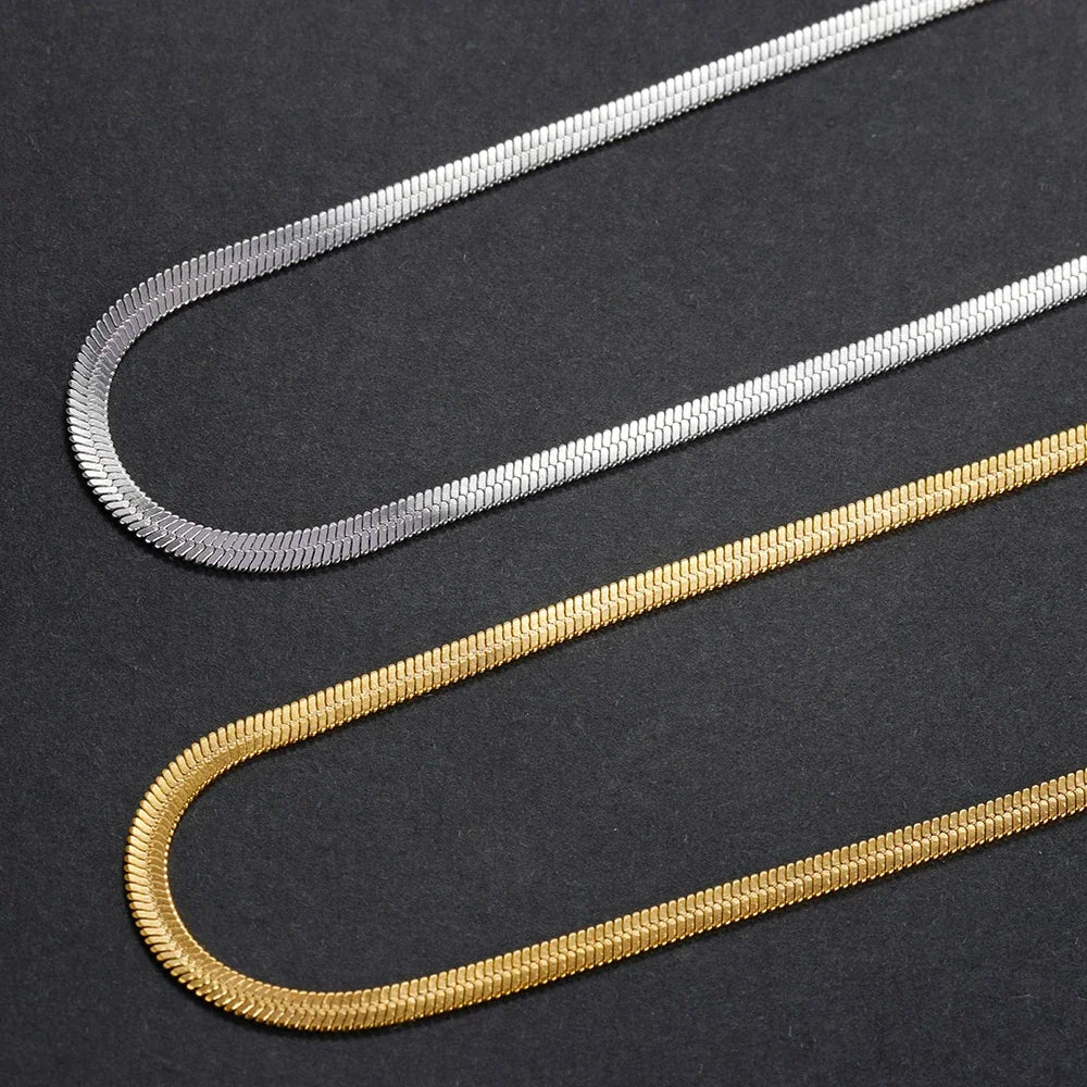 Timeless 925 Sterling Silver Gold Snake Chain Necklace