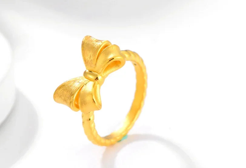 24k pure gold butterfly rings 999 real gold finger rings gold wedding rings