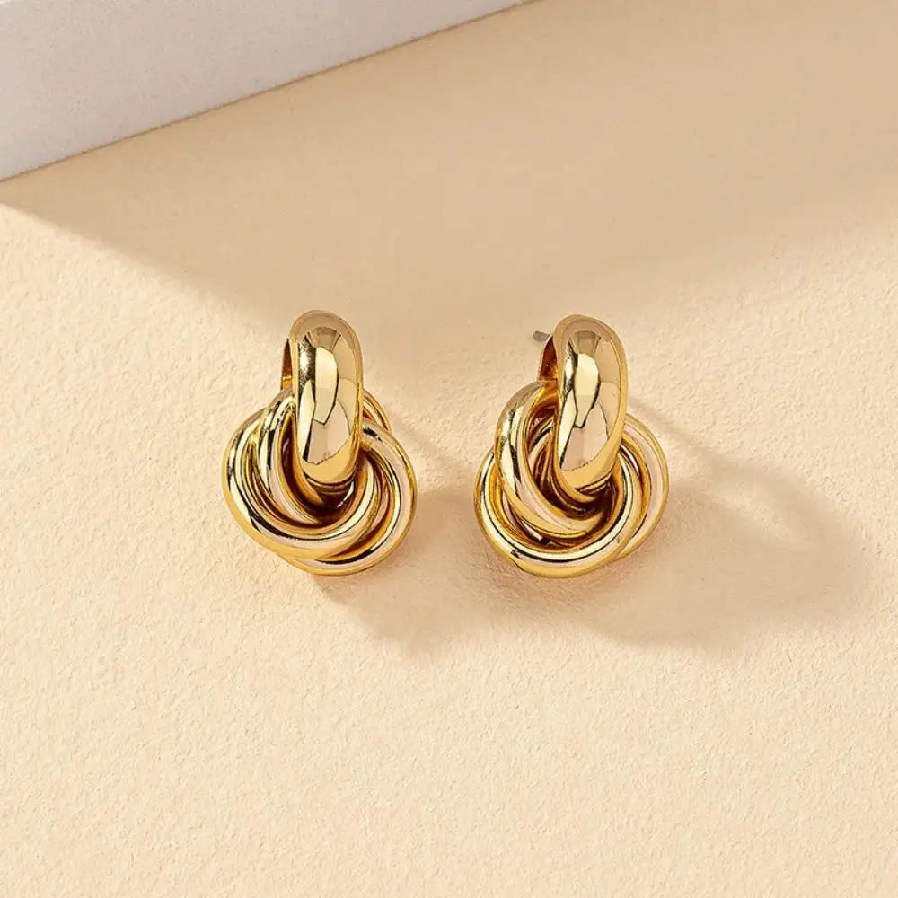 Gold Color Knot Hoop Earring