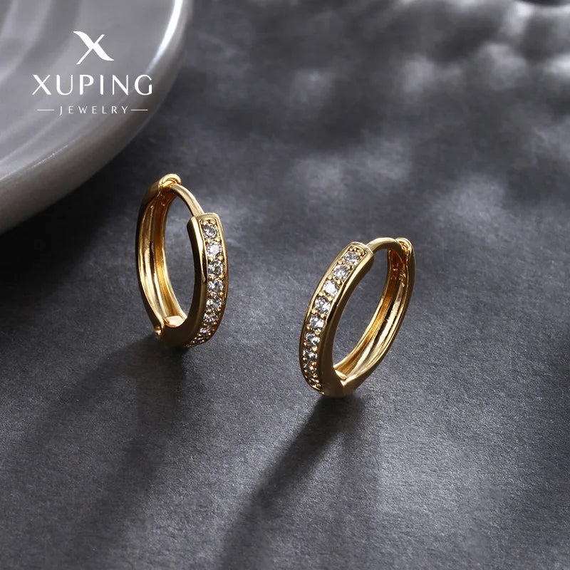 Luxury 24K 9999 Pure Gold New European and American Style Simple Ear Buckle Light Luxury All-match High-end Ear Ring Women