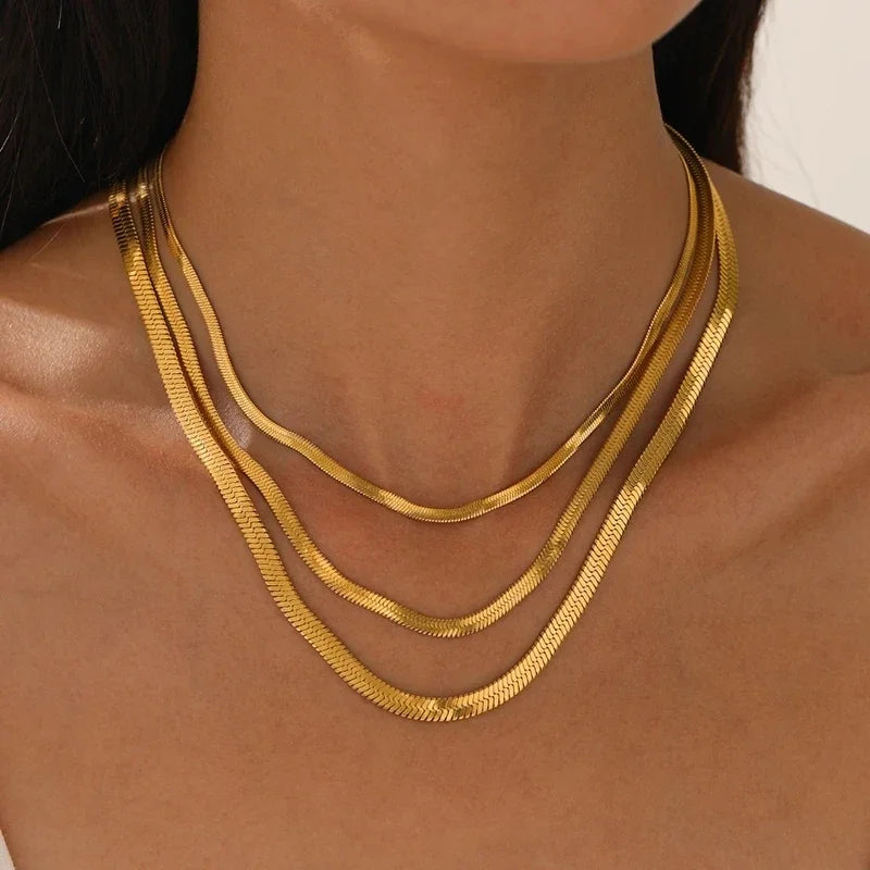 Timeless 925 Sterling Silver Gold Snake Chain Necklace