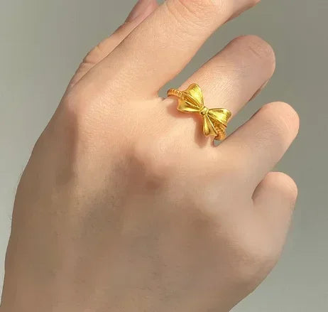 24k pure gold butterfly rings 999 real gold finger rings gold wedding rings