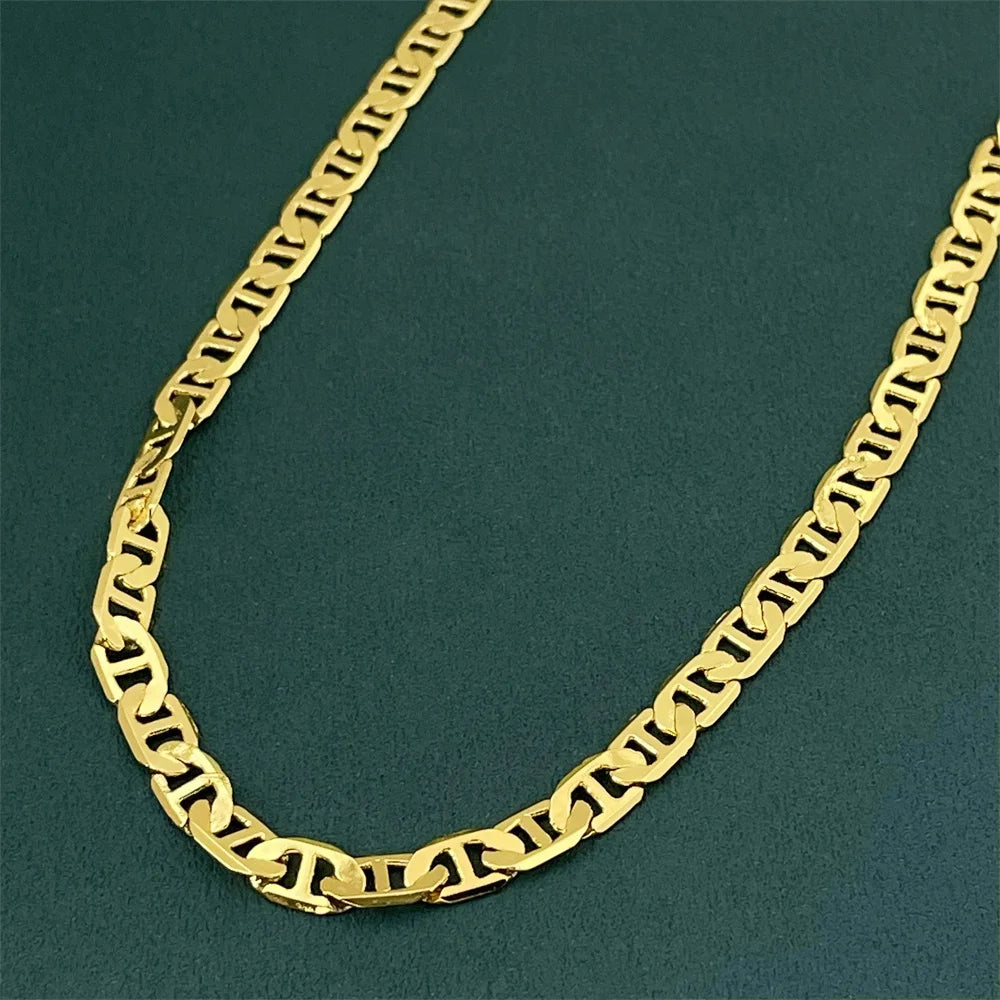 Andara Luxury 925 Sterling Silver Gold Plated 6mm Figaro Necklace, Unisex Engagement Accessories Jewelry 40-60cm