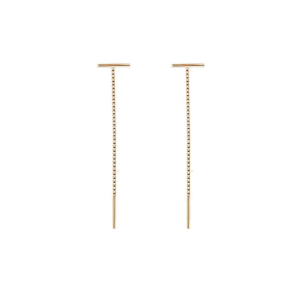 Fashion Minimalist Long Earring Silver Color Simple Tassel Chain Statement Earrings Women Korea Joker Ear Line Jewelry Gift
