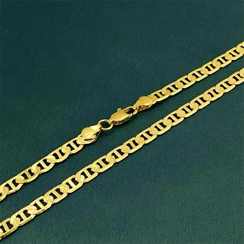 Andara Luxury 925 Sterling Silver Gold Plated 6mm Figaro Necklace, Unisex Engagement Accessories Jewelry 40-60cm