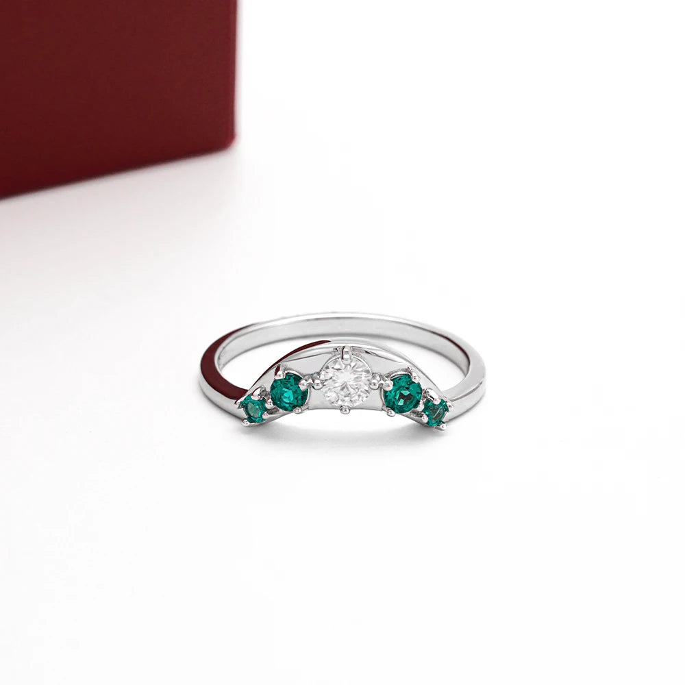 Round Brilliant Cut Colored Gemstone Ring For Momen Wedding RingCouple Rings Suitable For Banquet Party Festival Proposal